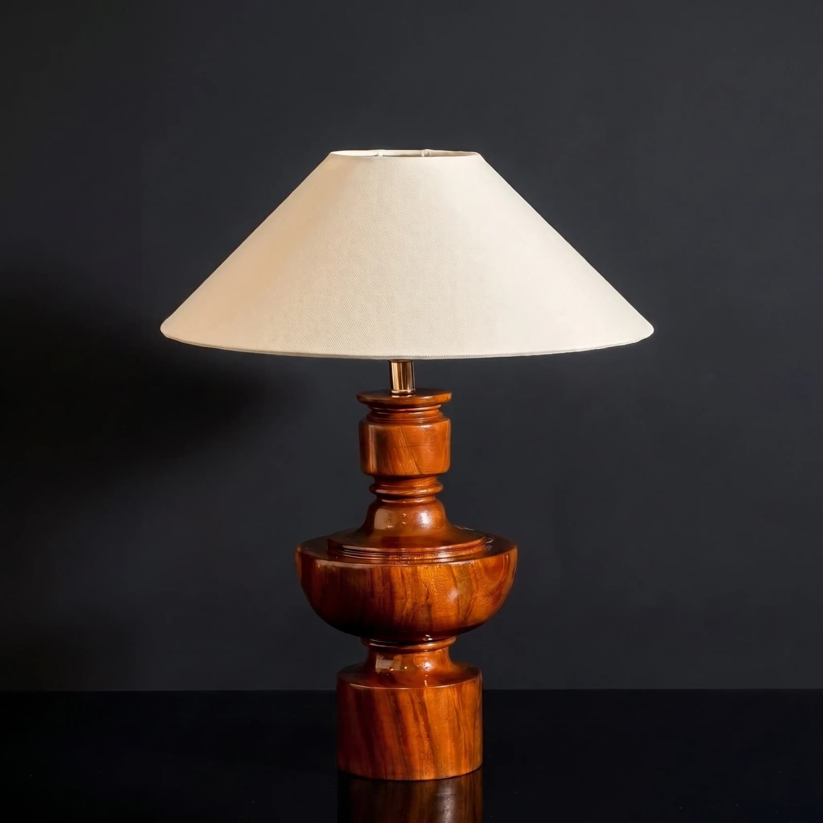 Red Rock Wooden Table Lamp