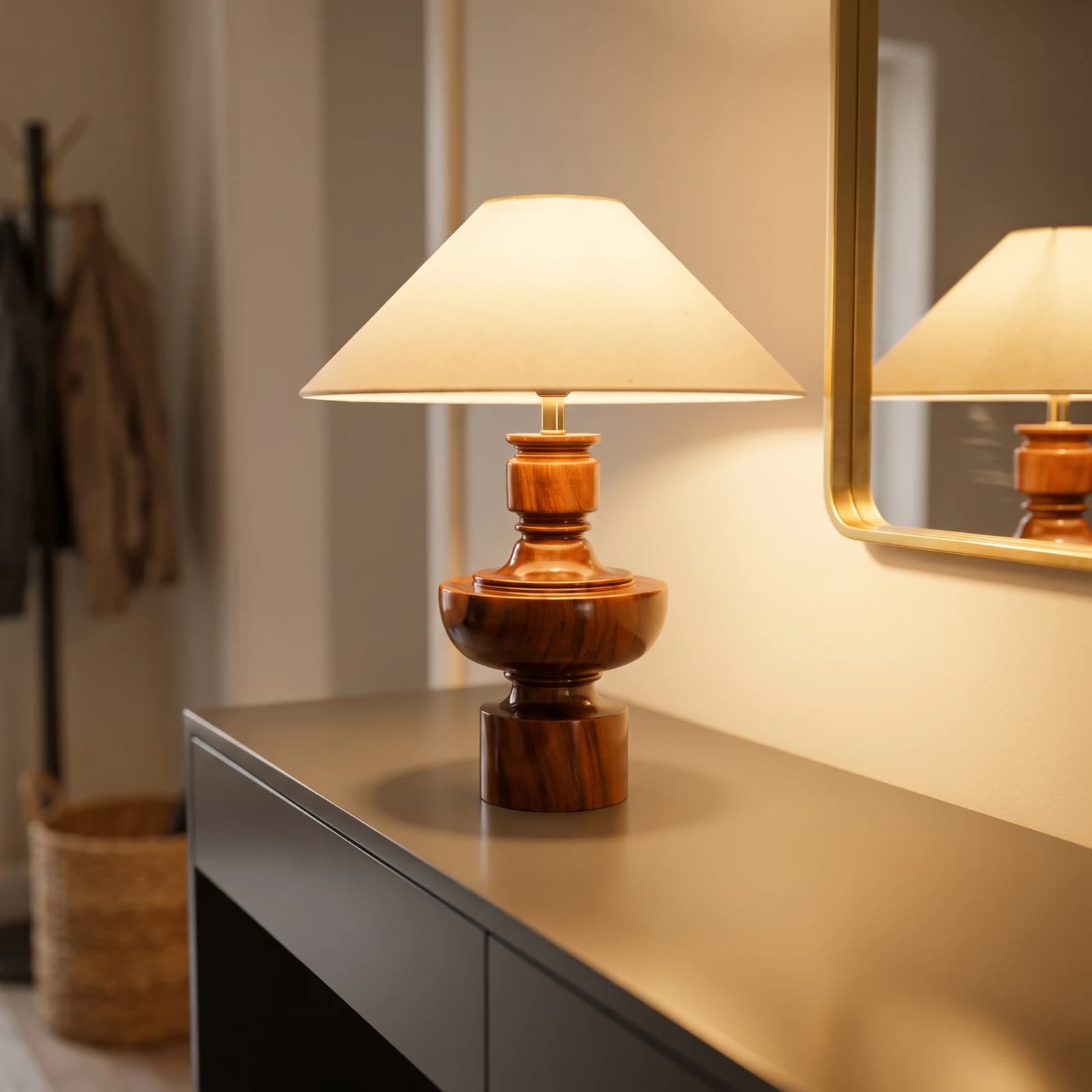Red Rock Wooden Table Lamp 6