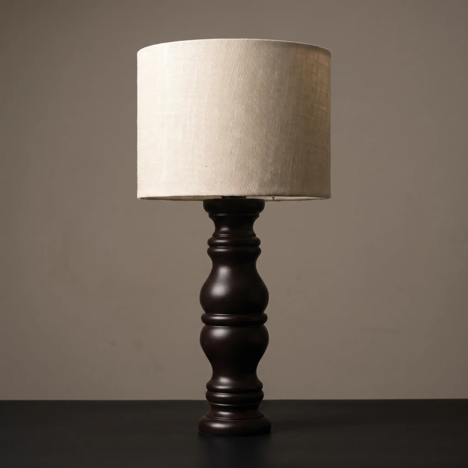 Midcentury Segmented Wooden Table Lamp view 1
