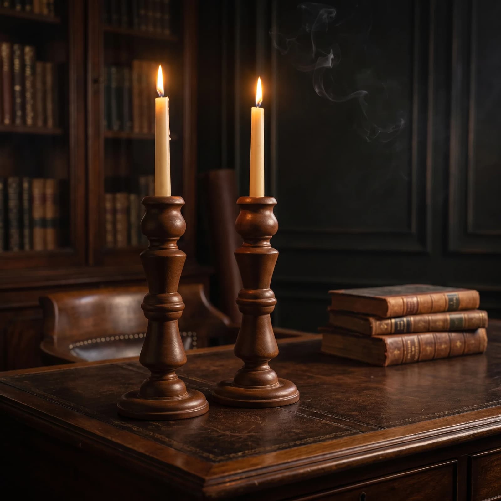 Two Classic Wooden Candle Holders 3