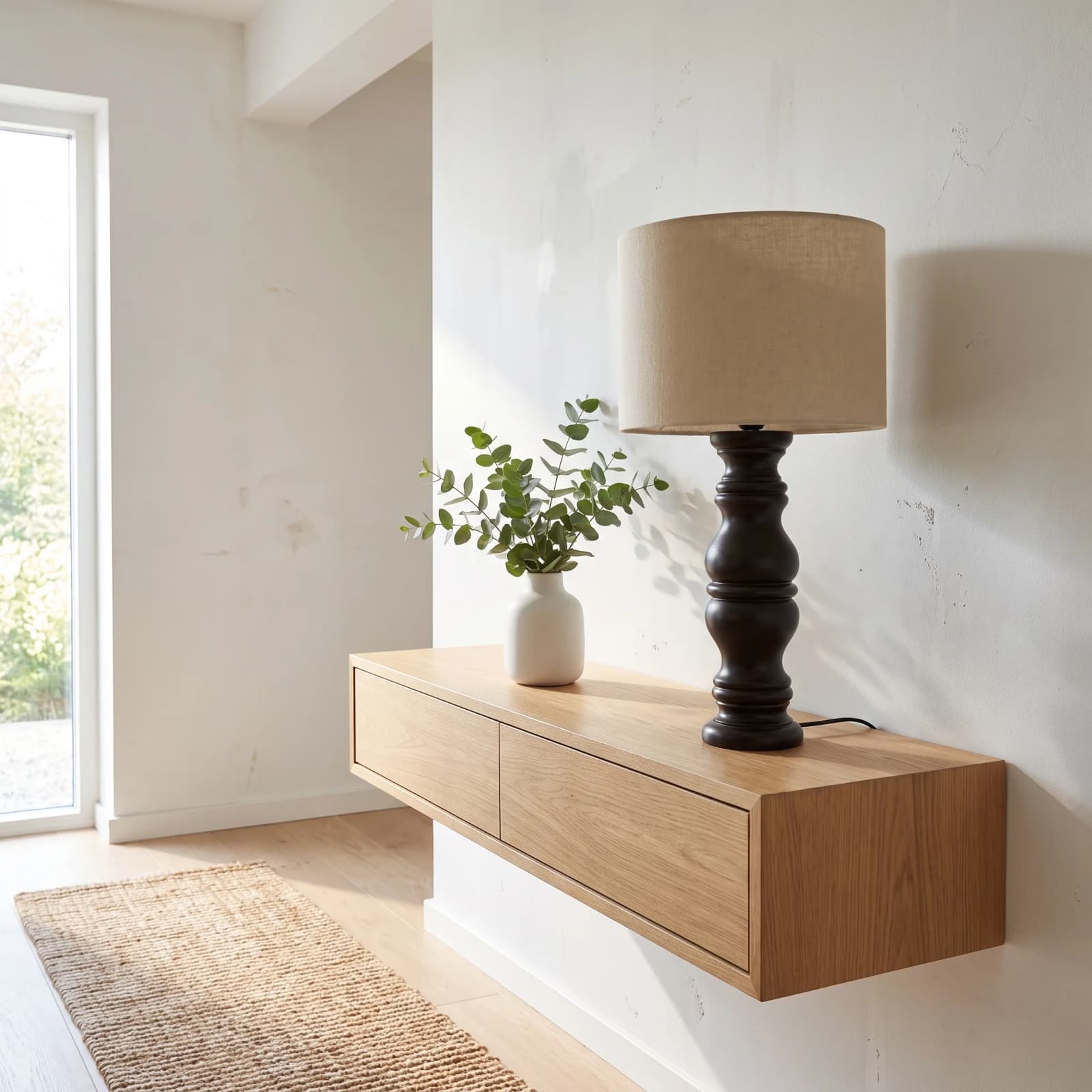 Midcentury Segmented Wooden Table Lamp 3