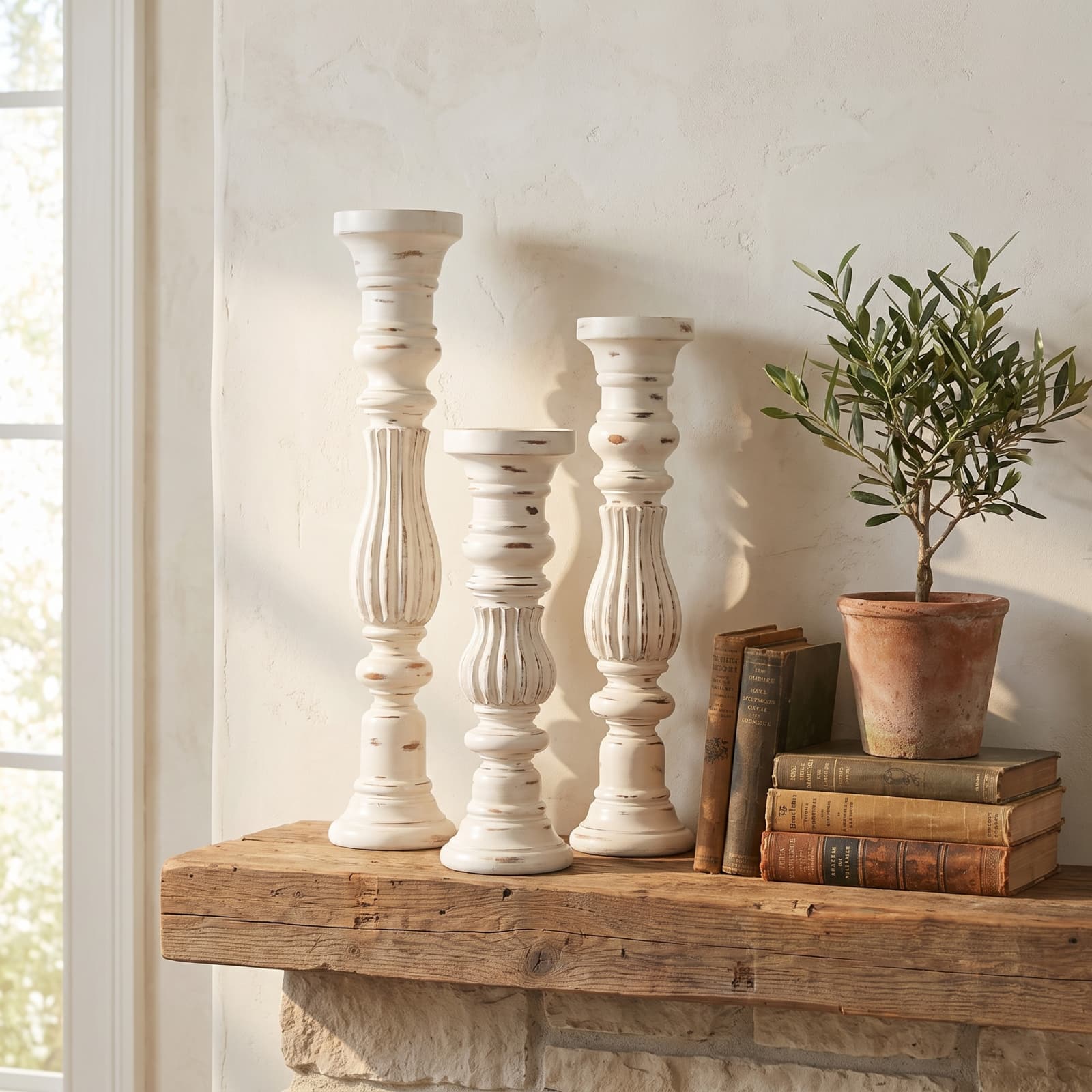 Oak Candlestick Holder (Set of 3) 4