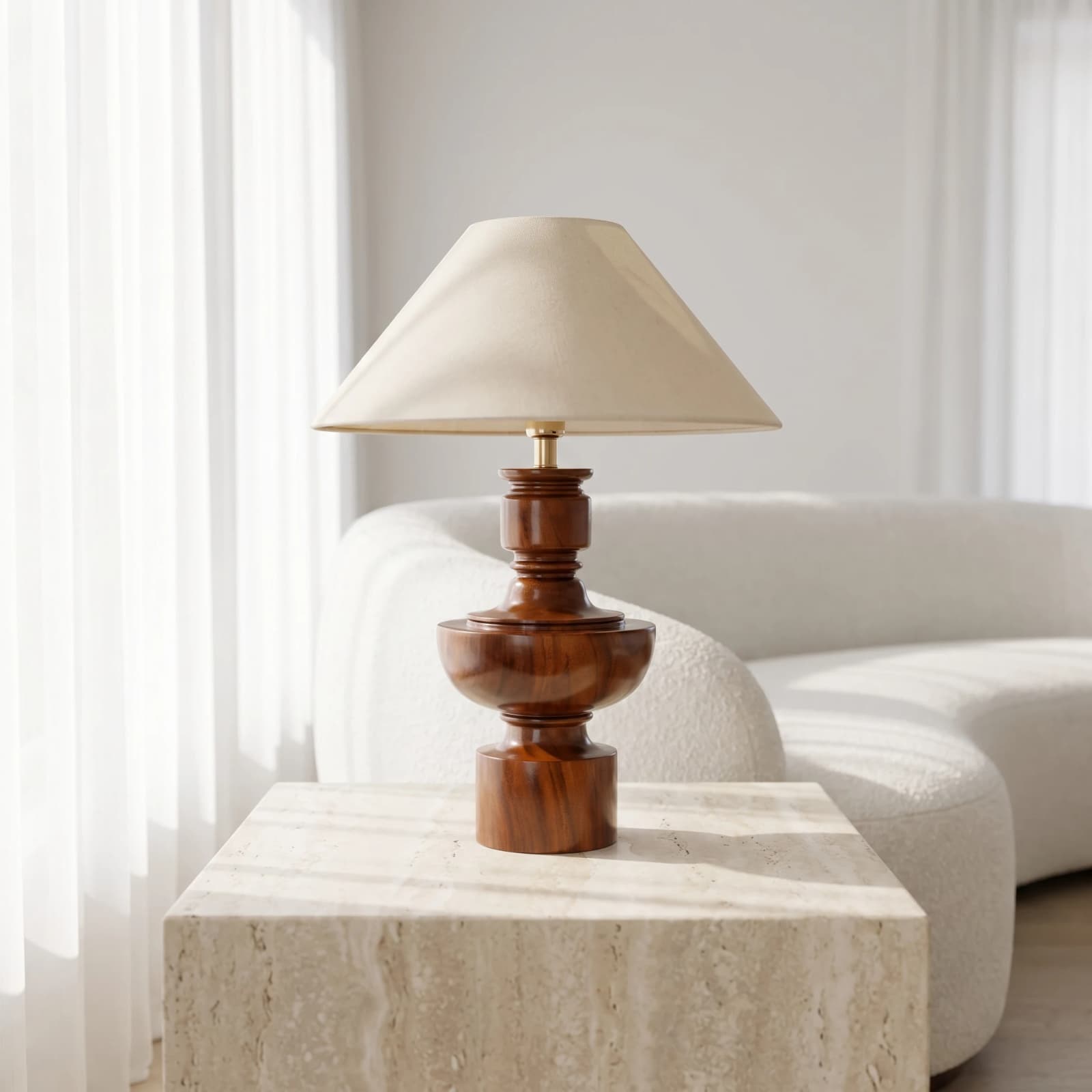 Red Rock Wooden Table Lamp 4