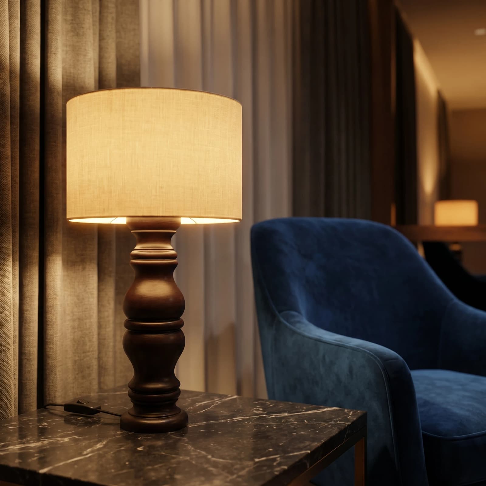 Midcentury Segmented Wooden Table Lamp 5