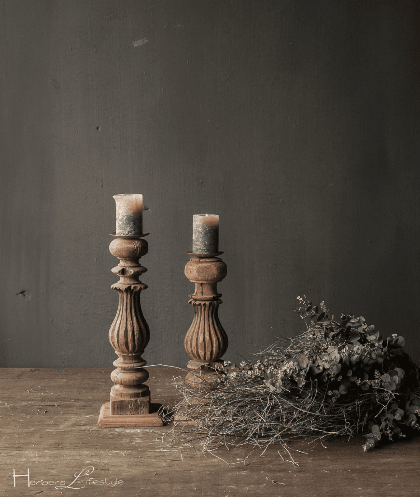 19th Century Treen Turned Candlestick Holder