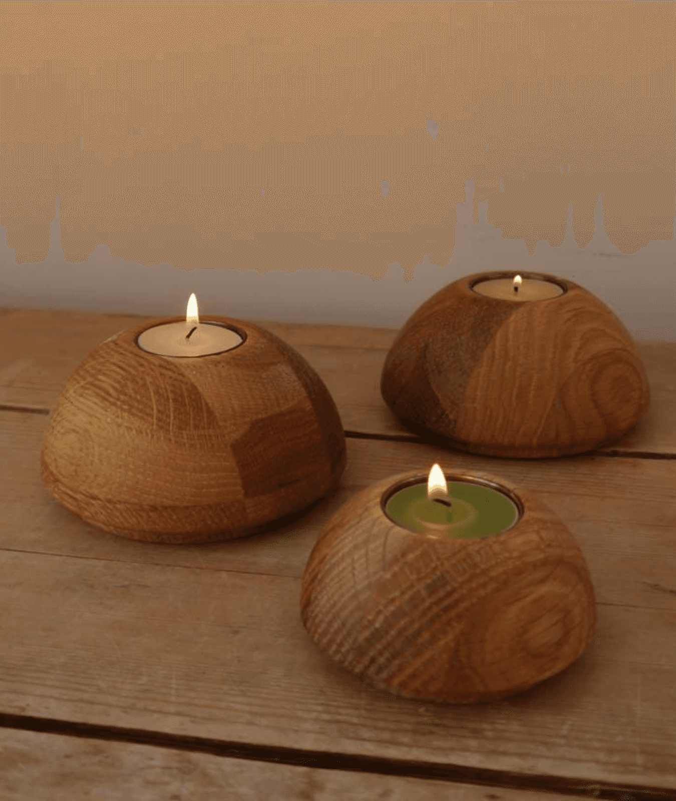 Orb Shaped Wooden Candle Holder