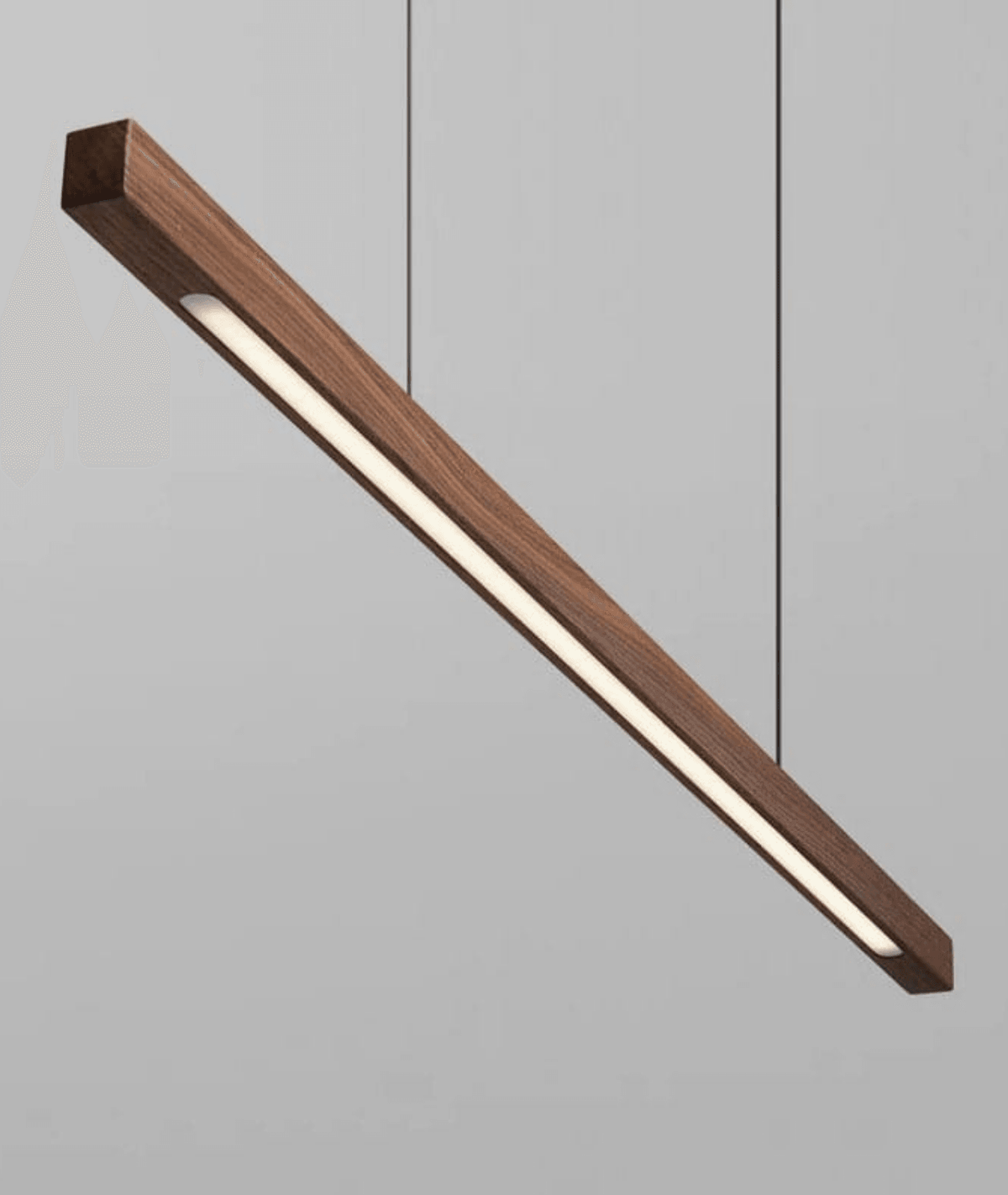 Linear LED Pendant Hanging Wooden Lamp with Dimmable Light 