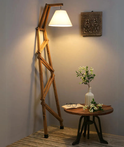 Standing Floor Wooden Lamp