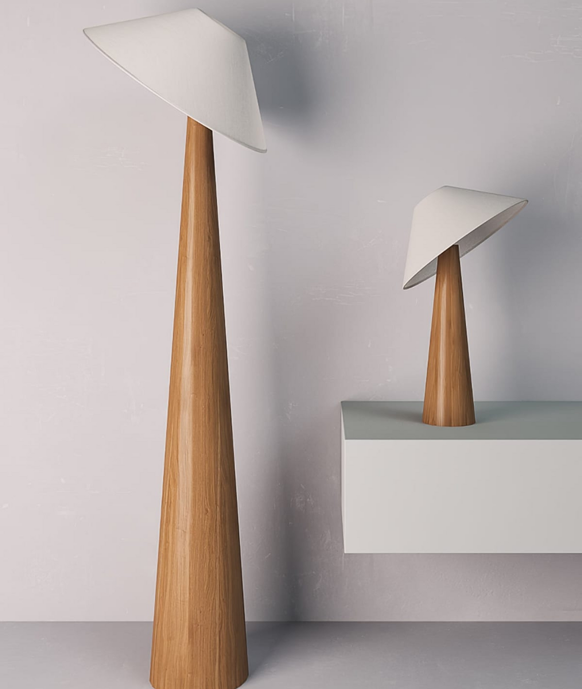 The Happy Floor Wooden Lamp with customized Length