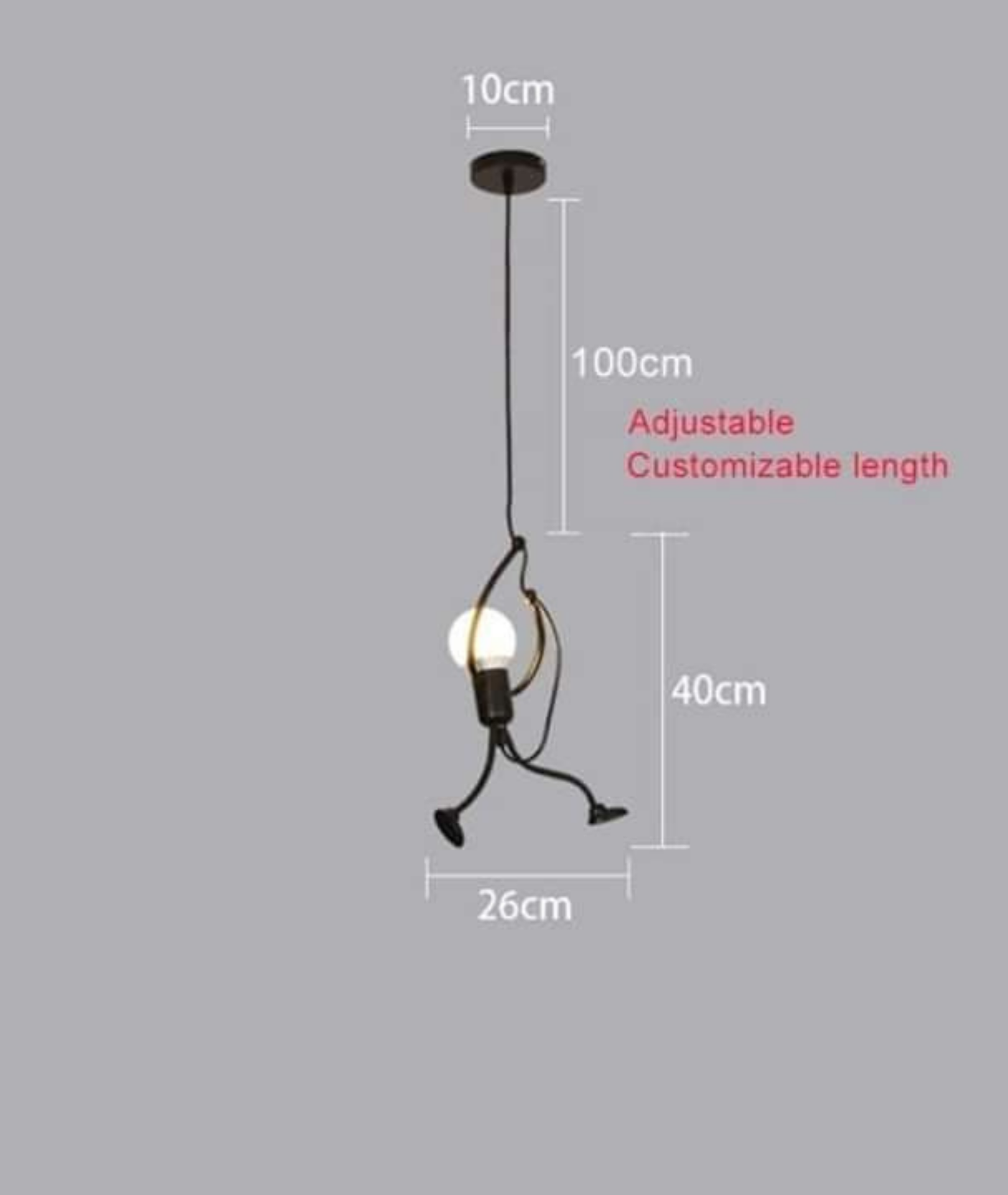 Hanging Iron kid Pendant Light have adjustable and customizable Length