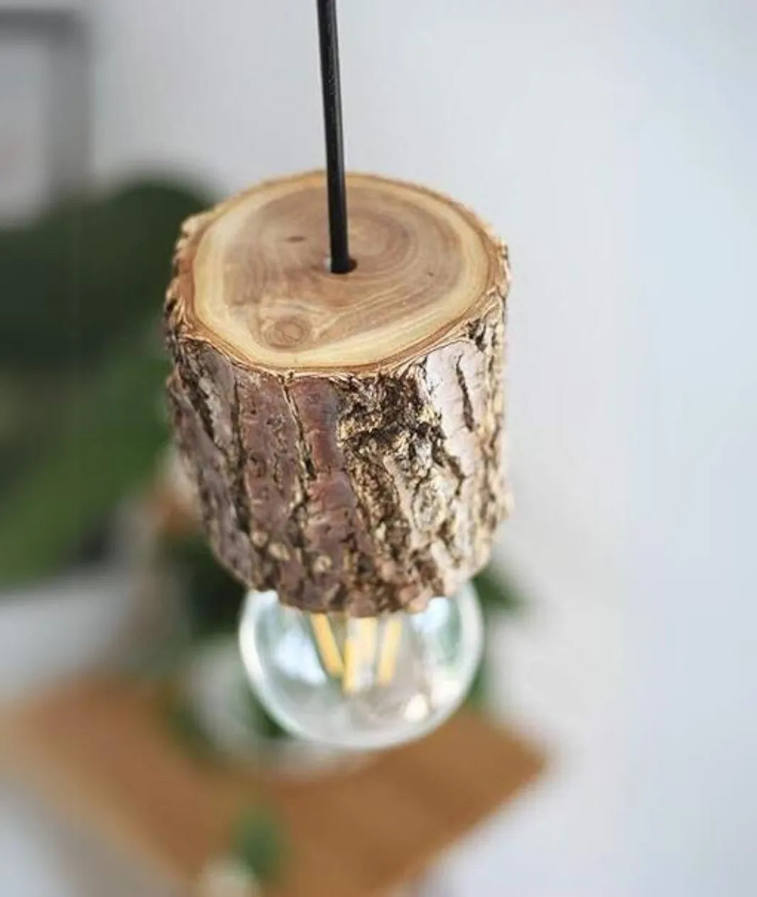 Wood Log Hanging Lamp by Lamp & Glow