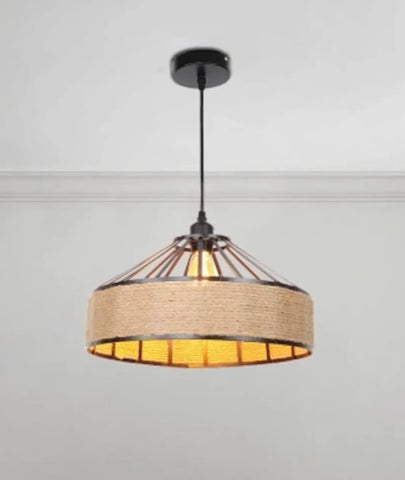 Hemp Rope Metal Hollow Pendant Light