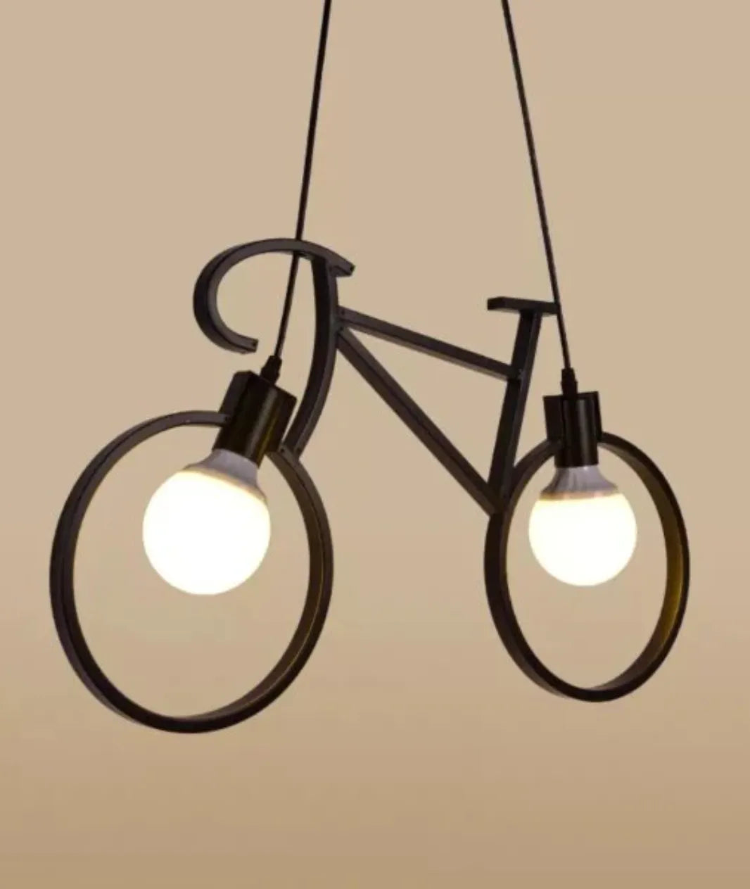 Hanging Bicycle Style Lamp by Lamp and Glow
