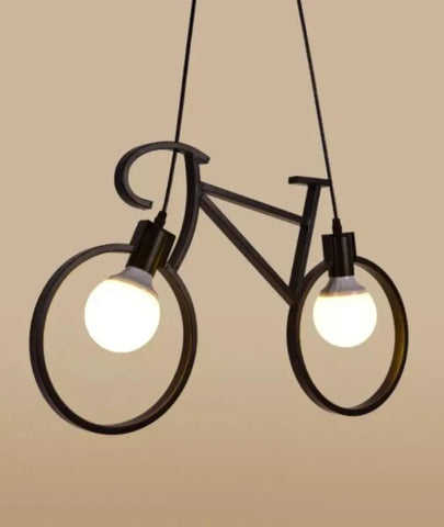 Hanging Bicycle Style Lamp by Lamp and Glow