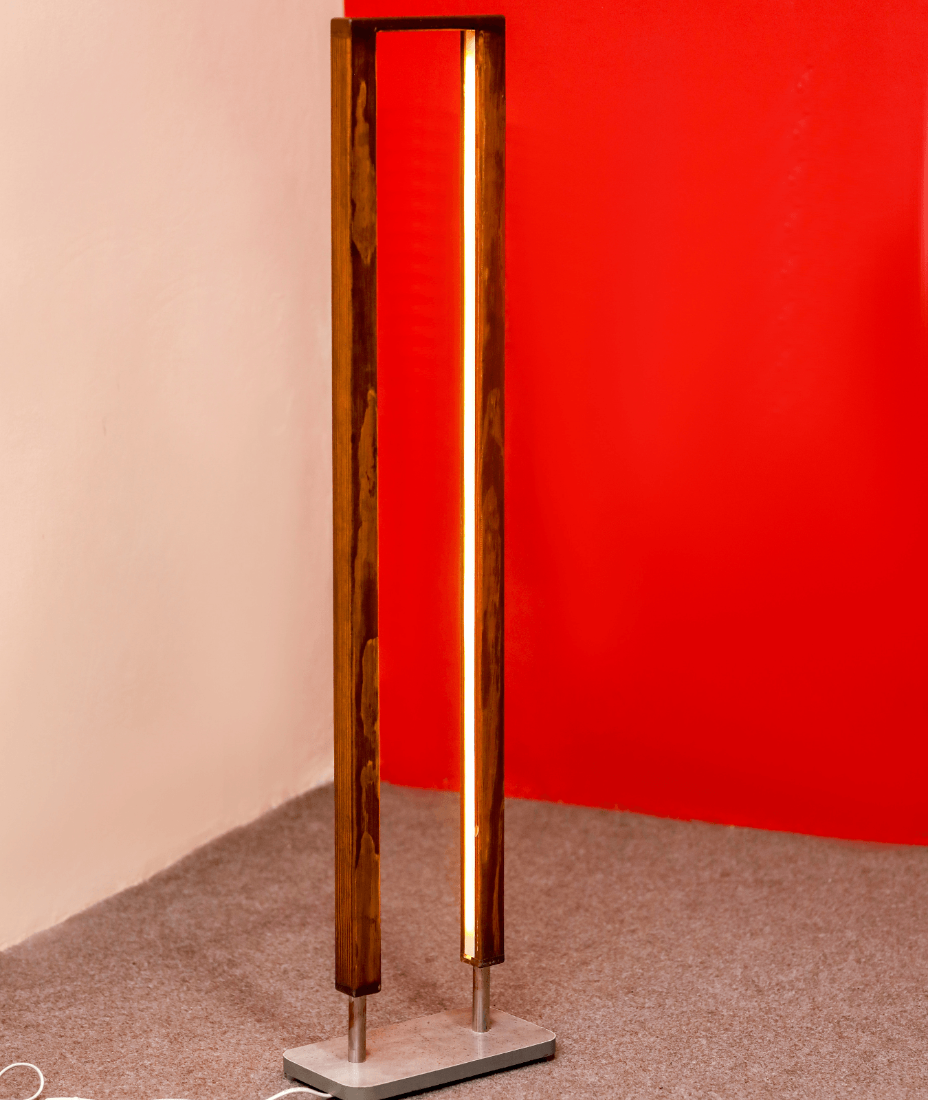 LED Base Floor Standing Wooden Lamp