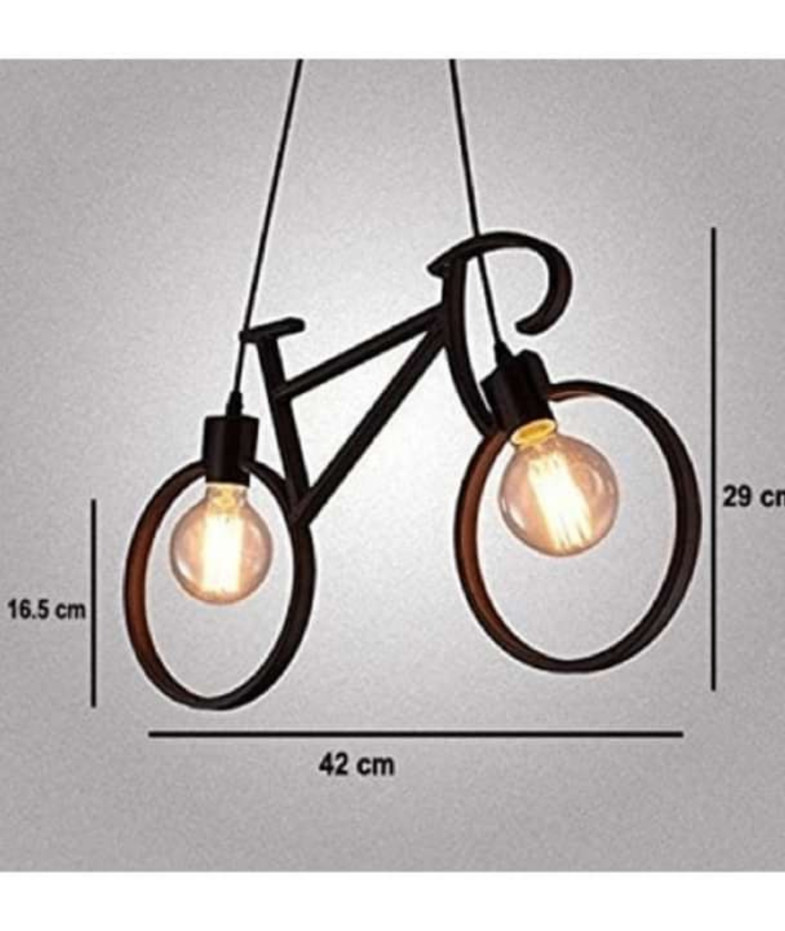 Hanging Bicycle Style Lamp measurements