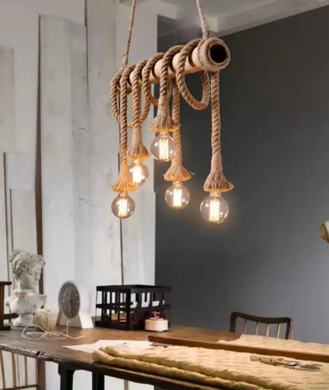 Light Rope Chandelier by Lamp & Glow