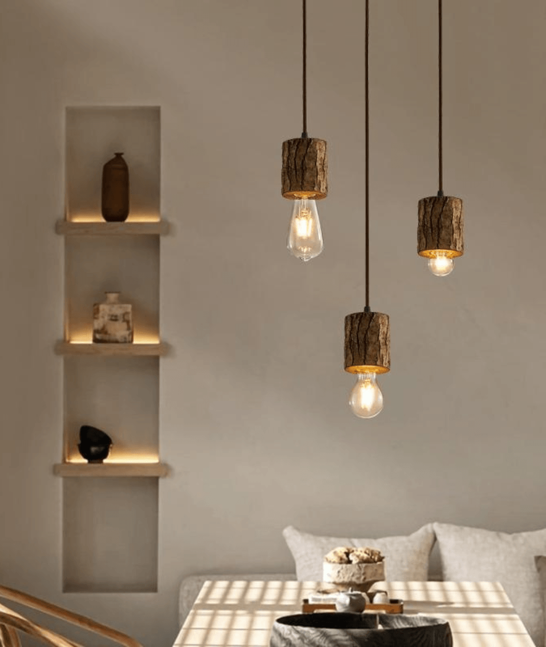 Woodpecker Timber Stump Pendant light by Lamp & Glow