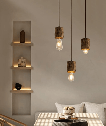 Woodpecker Timber Stump Pendant light by Lamp & Glow