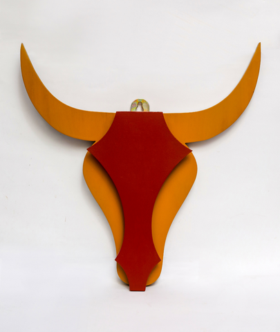 Bull Wall Hanging Lamp by Lamp and Glow in Yellow and red Colour