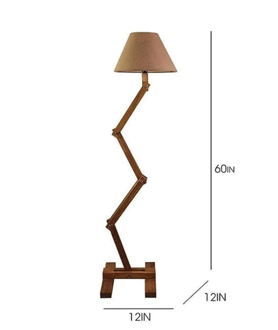 Zig Zag Wooden Floor Lamp