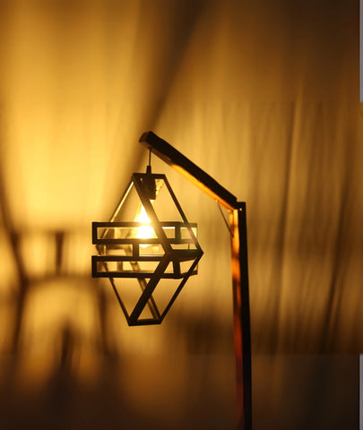 Close up The Happy Floor Wooden Lamp