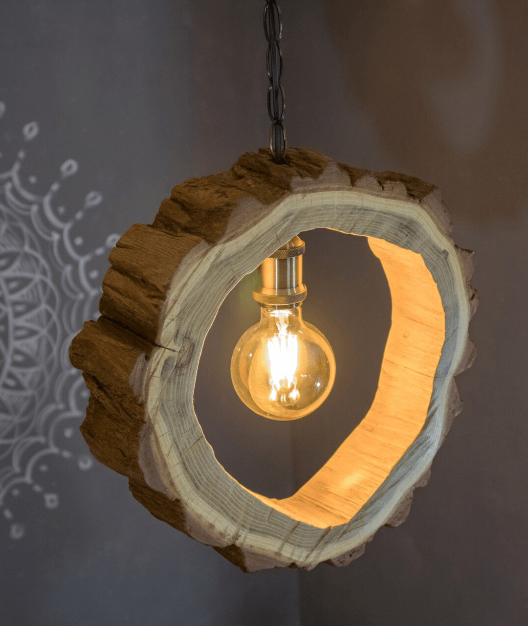 Handcrafted Wood Rustic Pendant Light Chandelier by lamp & glow