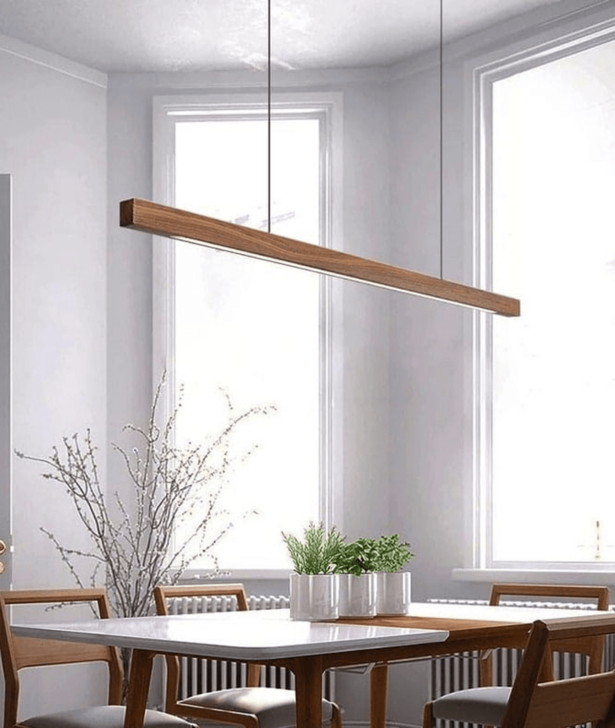 Ash Wood Linear LED Pendant - Lamp & Glow