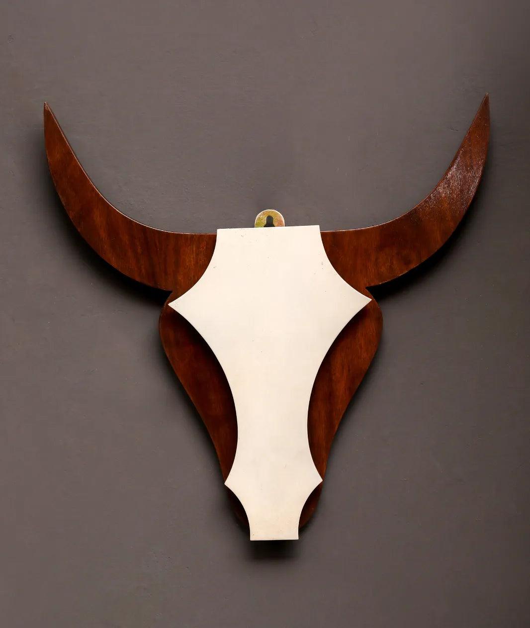 Bull Wall Hanging Lamp by Lamp and Glow in chocolate brown and white Colour