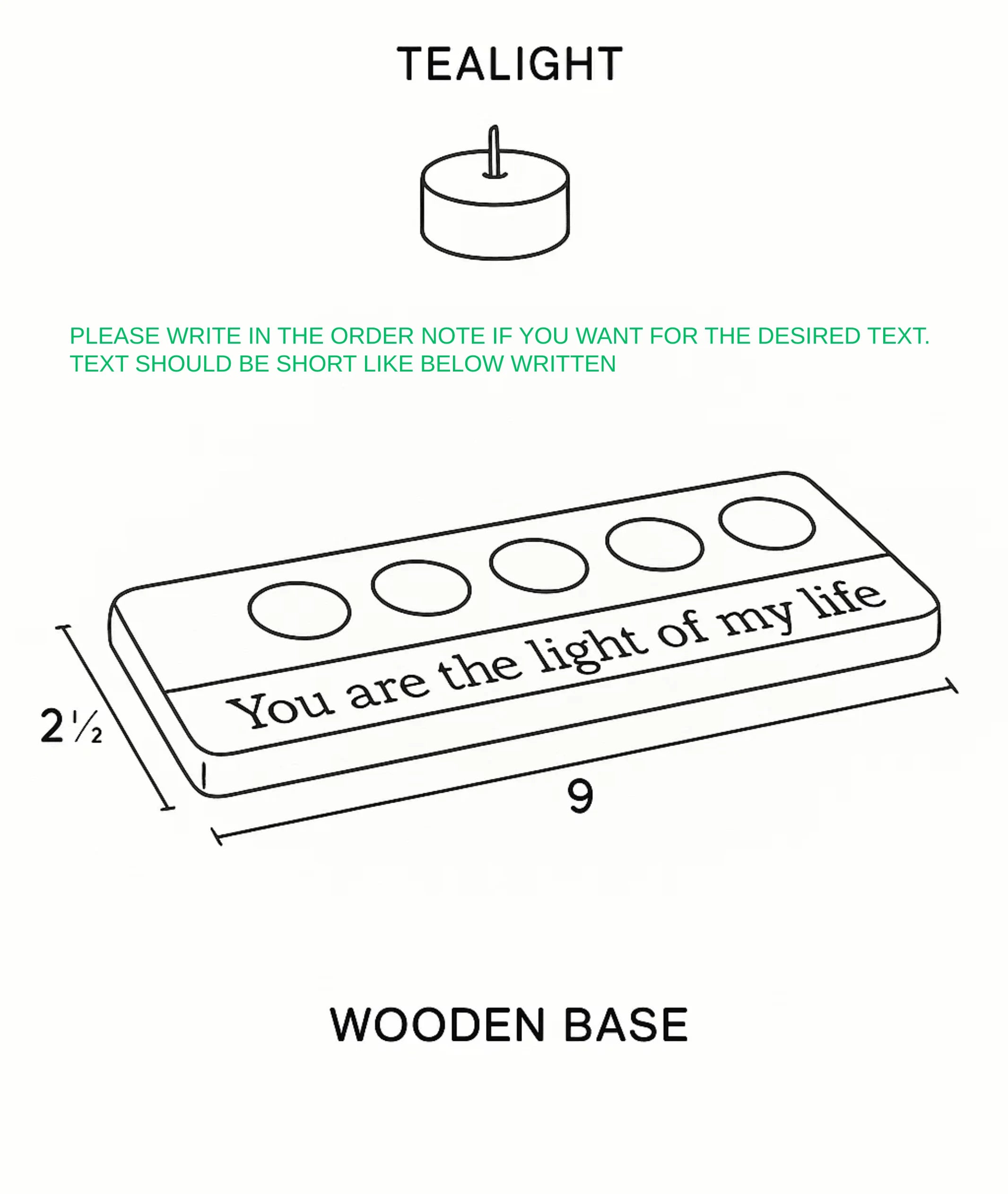 Carved Wooden Five Tealight Holder