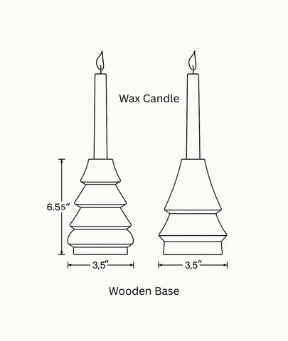 Cone-Shaped Wooden Candlestick Holders