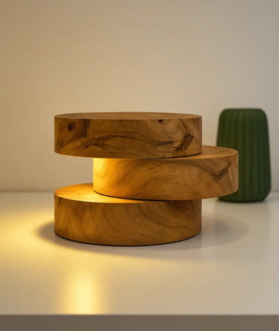 Wooden log Cutting Lamp