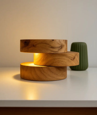 Wooden log Cutting Lamp