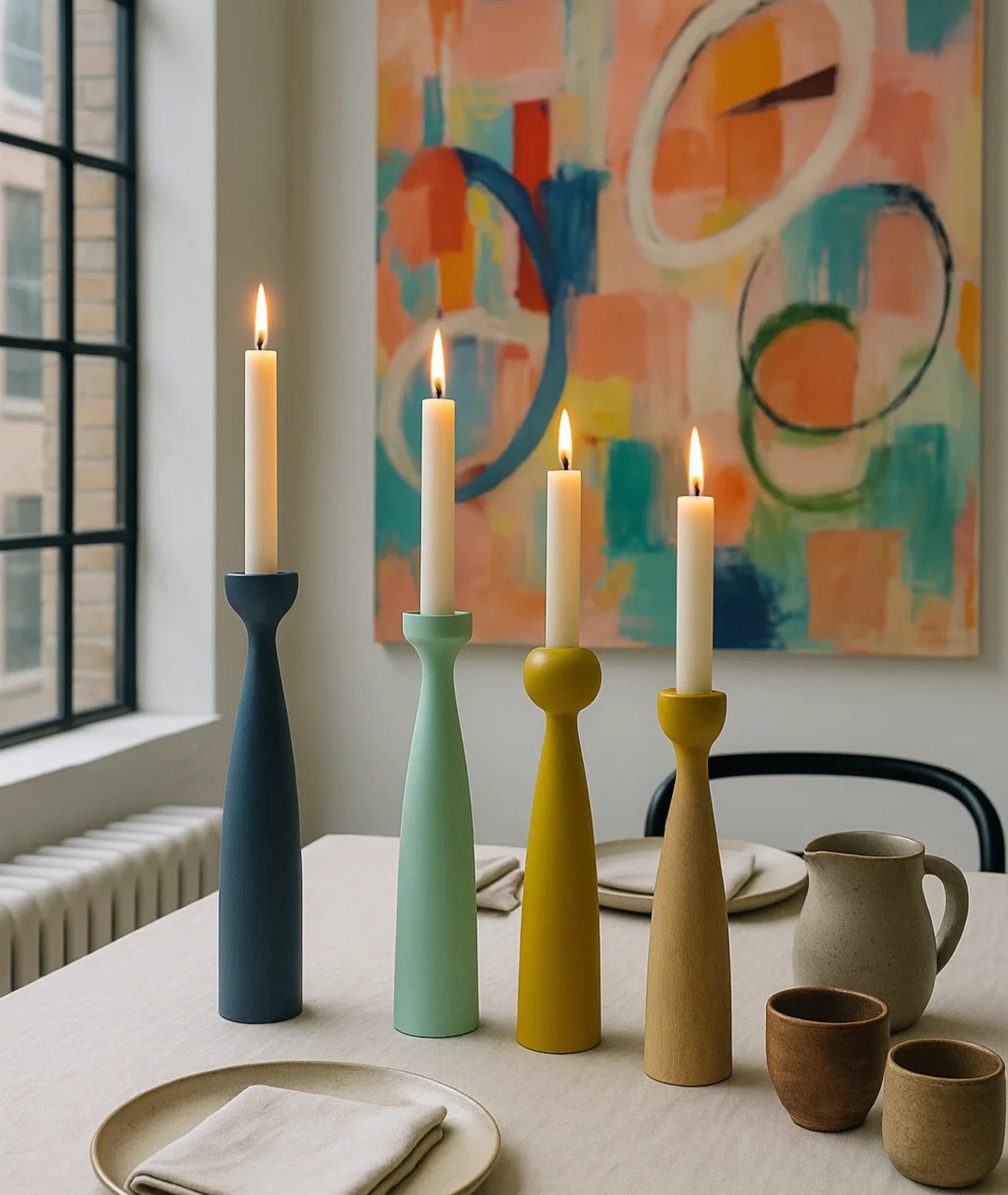 DIY Oak Wooden Candlestick Holder