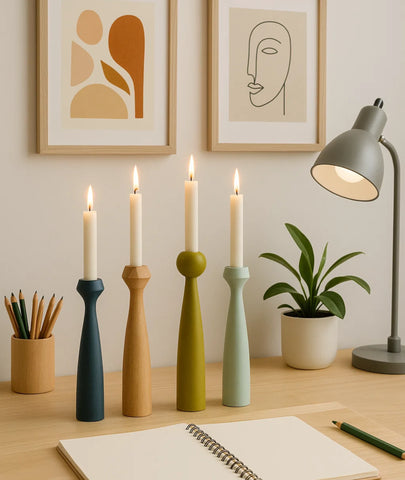 DIY Oak Wooden Candlestick Holder