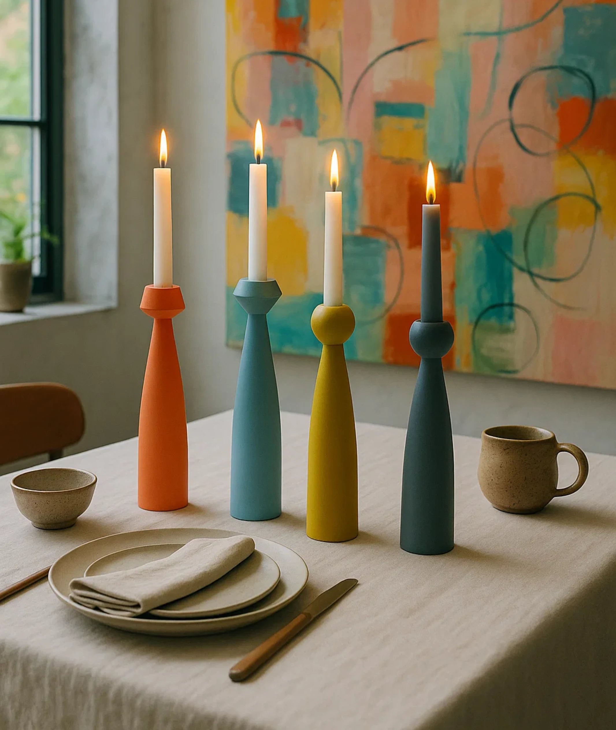 DIY Oak Wooden Candlestick Holder