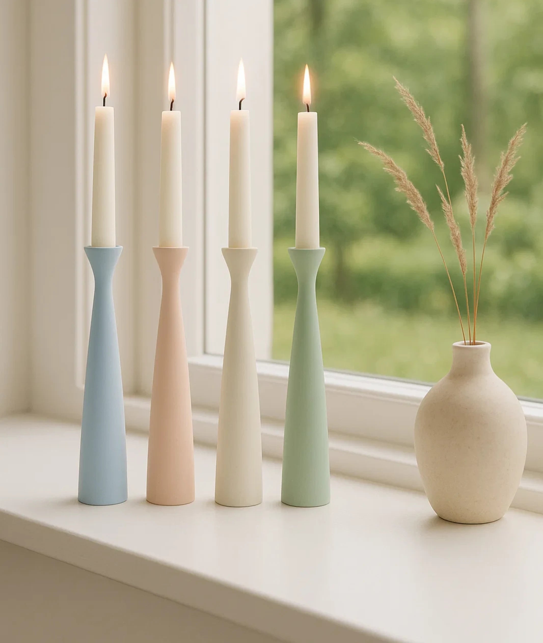 DIY Oak Wooden Candlestick Holder