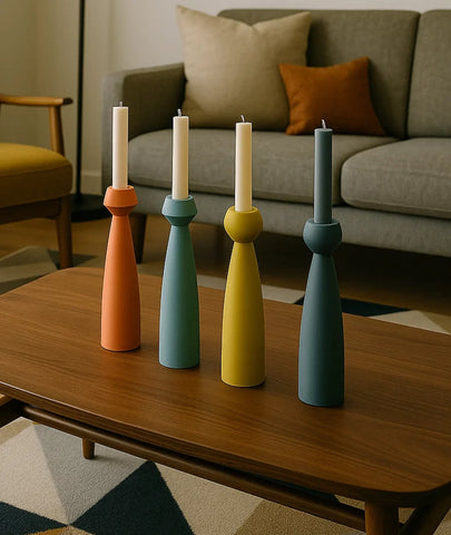 DIY Oak Wooden Candlestick Holder