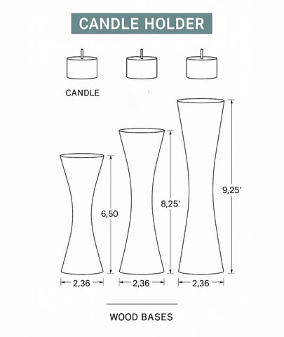 Geo Tapered Wooden Candlestick Holder