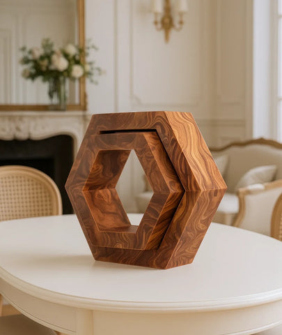Hexagonal Shaped Modern Wooden Candle Holder