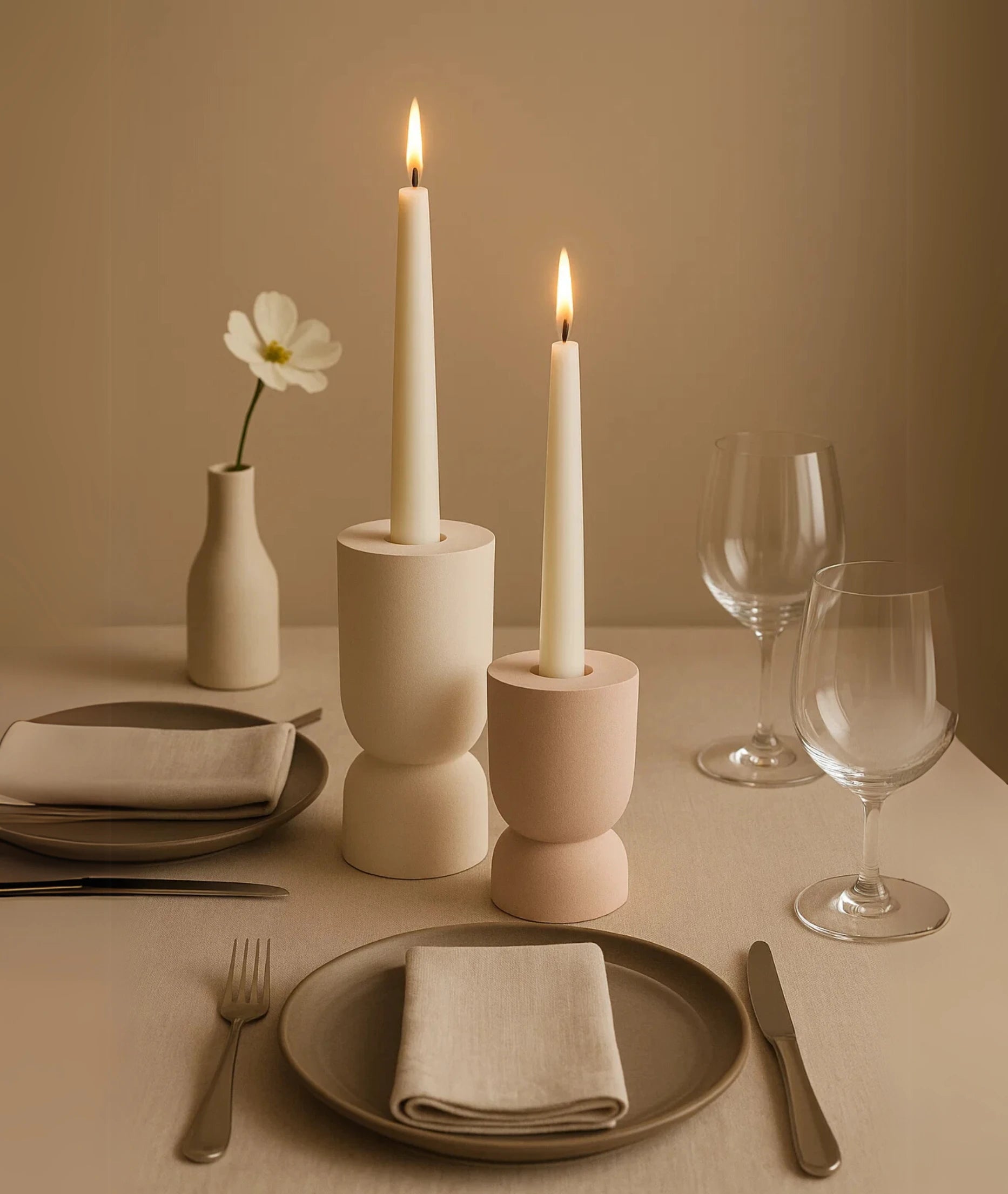 Ingrid Taper Wooden Candlestick Holder