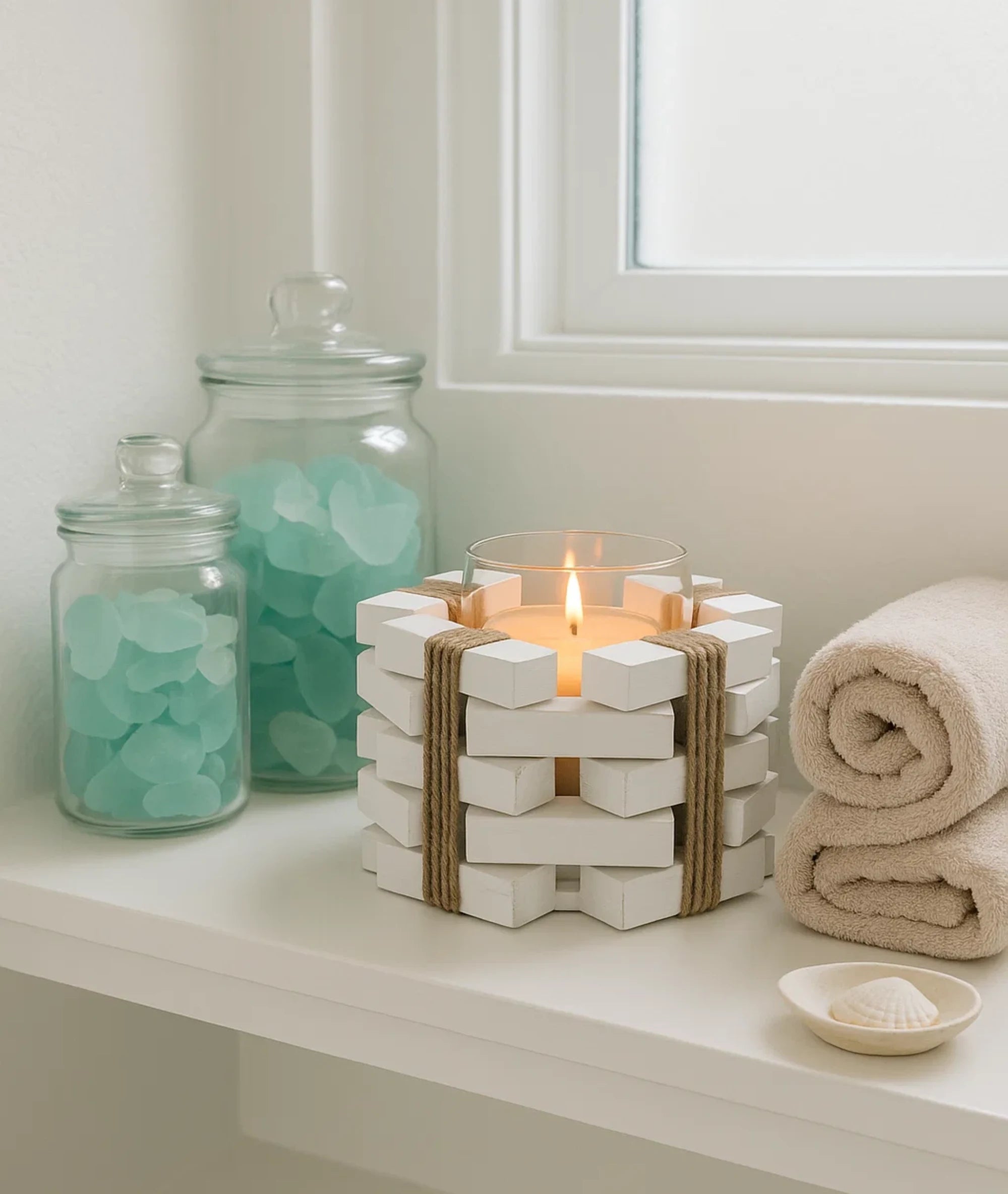 Interlocking Timber Wooden Tealight Holder