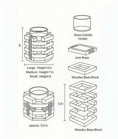 Interlocking Timber Wooden Tealight Holder