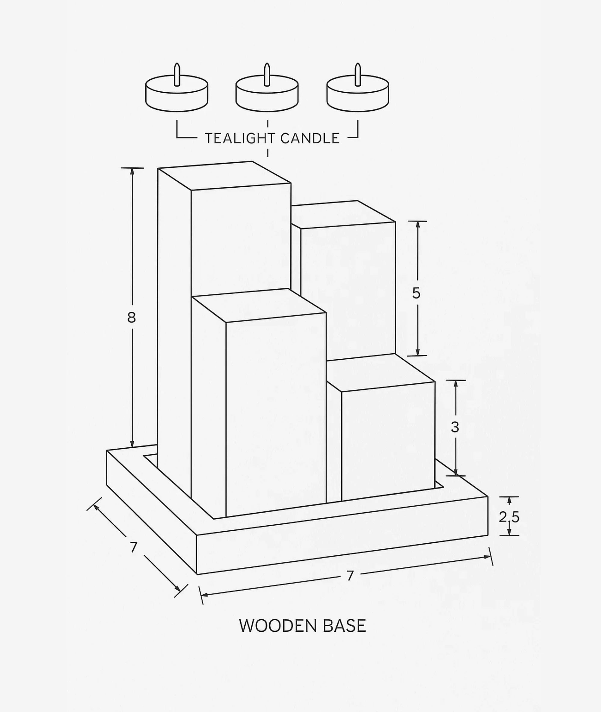 Lamcy Plaza Wooden Candlestick Holder
