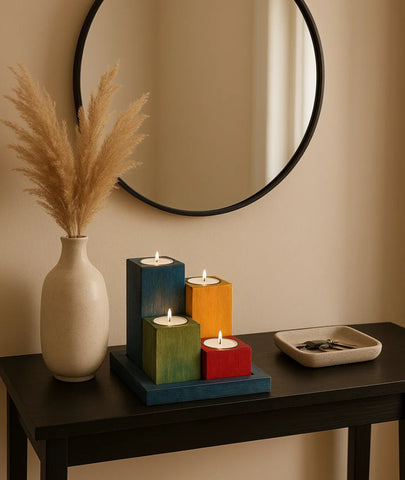 Lamcy Plaza Wooden Candlestick Holder