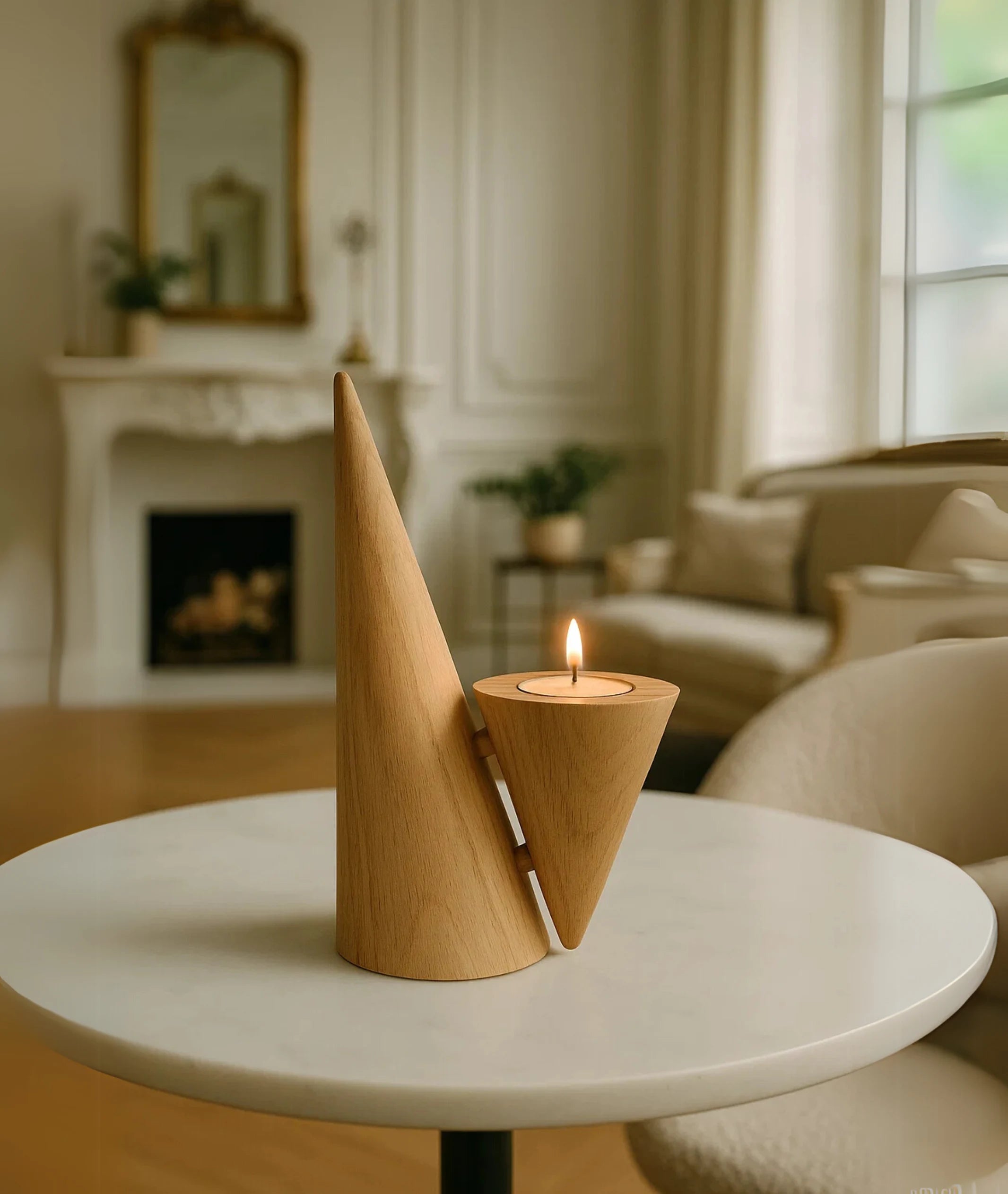 Modern Wooden Tealight Candle Holder