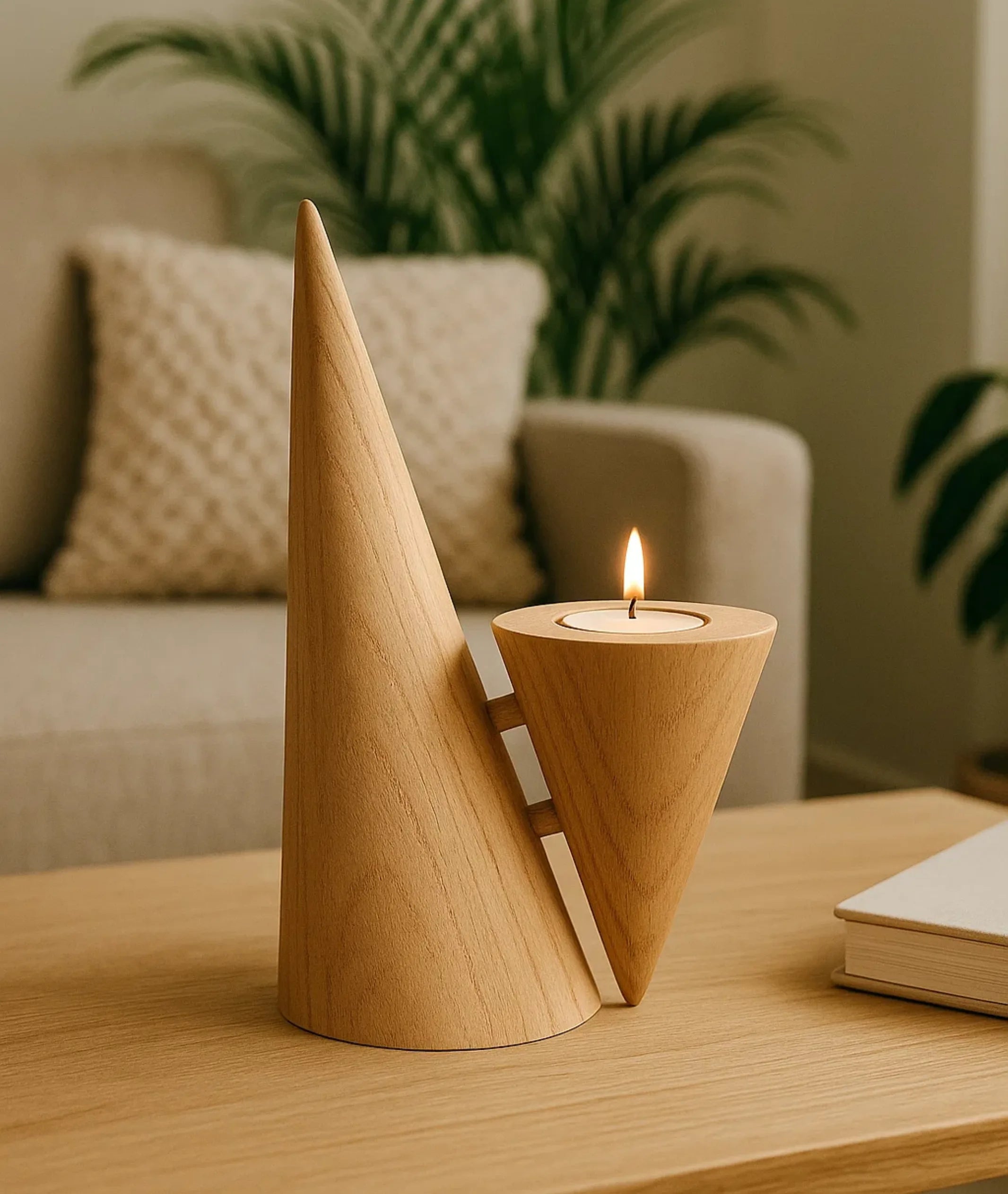 Modern Wooden Tealight Candle Holder