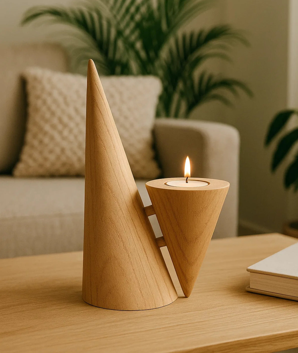 Modern Wooden Tealight Candle Holder