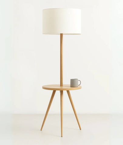 Modern Wooden Tripod Standing Lamp