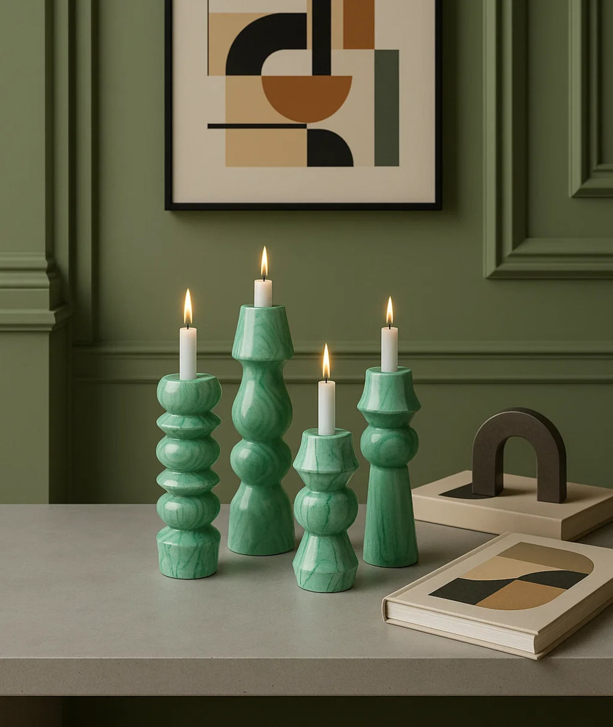 Olaf wooden Candlestick Holder